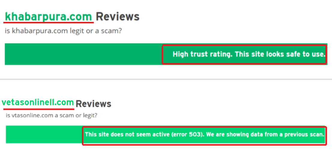 ScamAdviser website screenshot