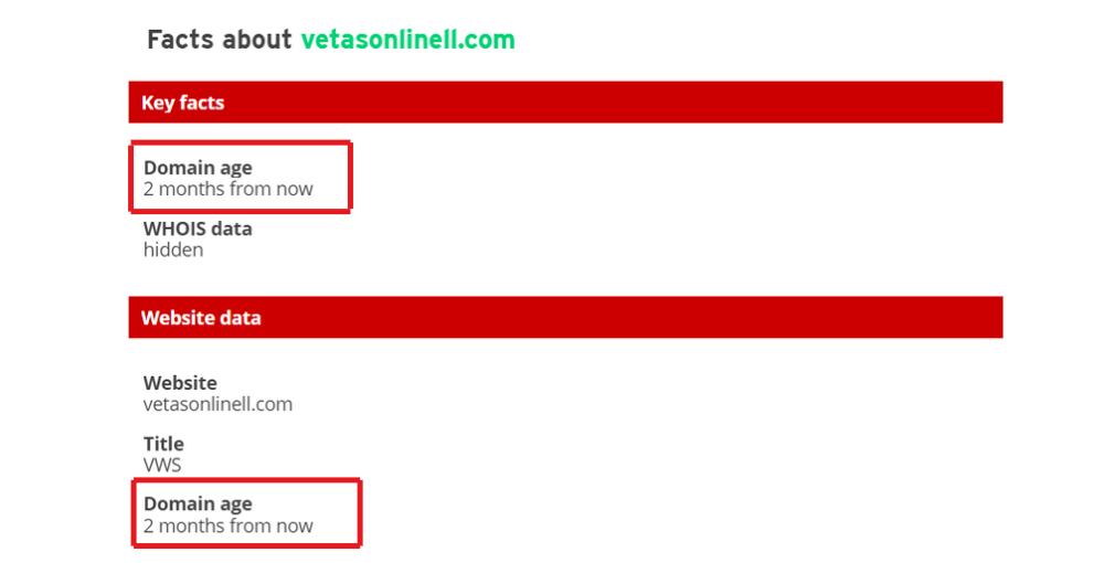  vetasonlinell.com 2 महीने पहले रजिस्टर हुआ है domain